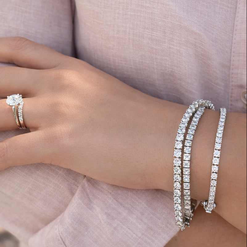 3mm Moissanite Tennis Bracelet – Sterling Silver