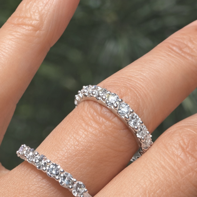Moissanite Eternity Band – Sterling Silver