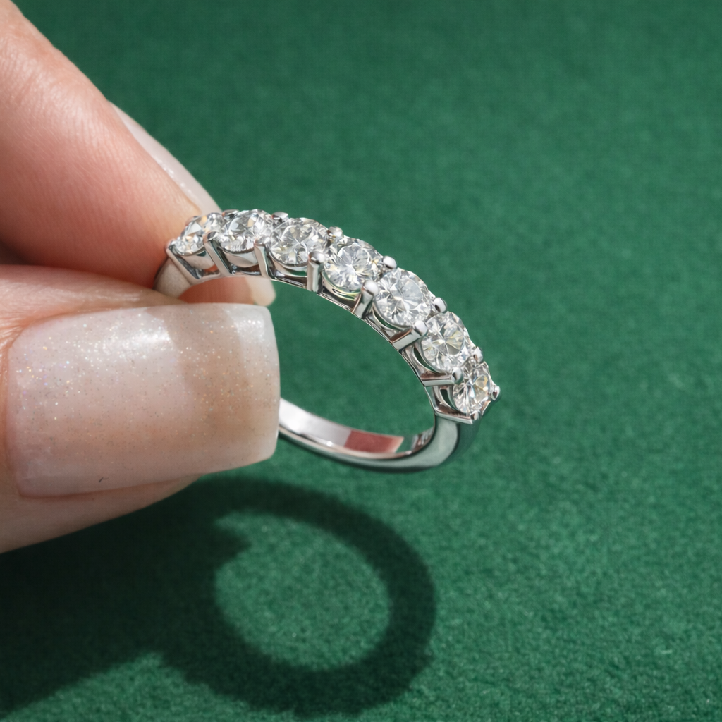 Seven-Stone Moissanite Band