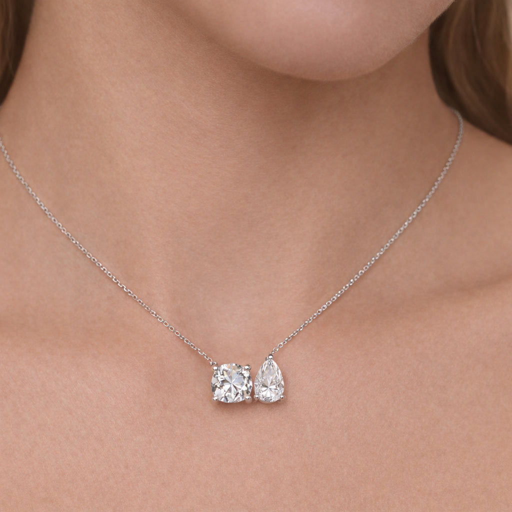 Moissanite Pendant Necklace – Sterling Silver