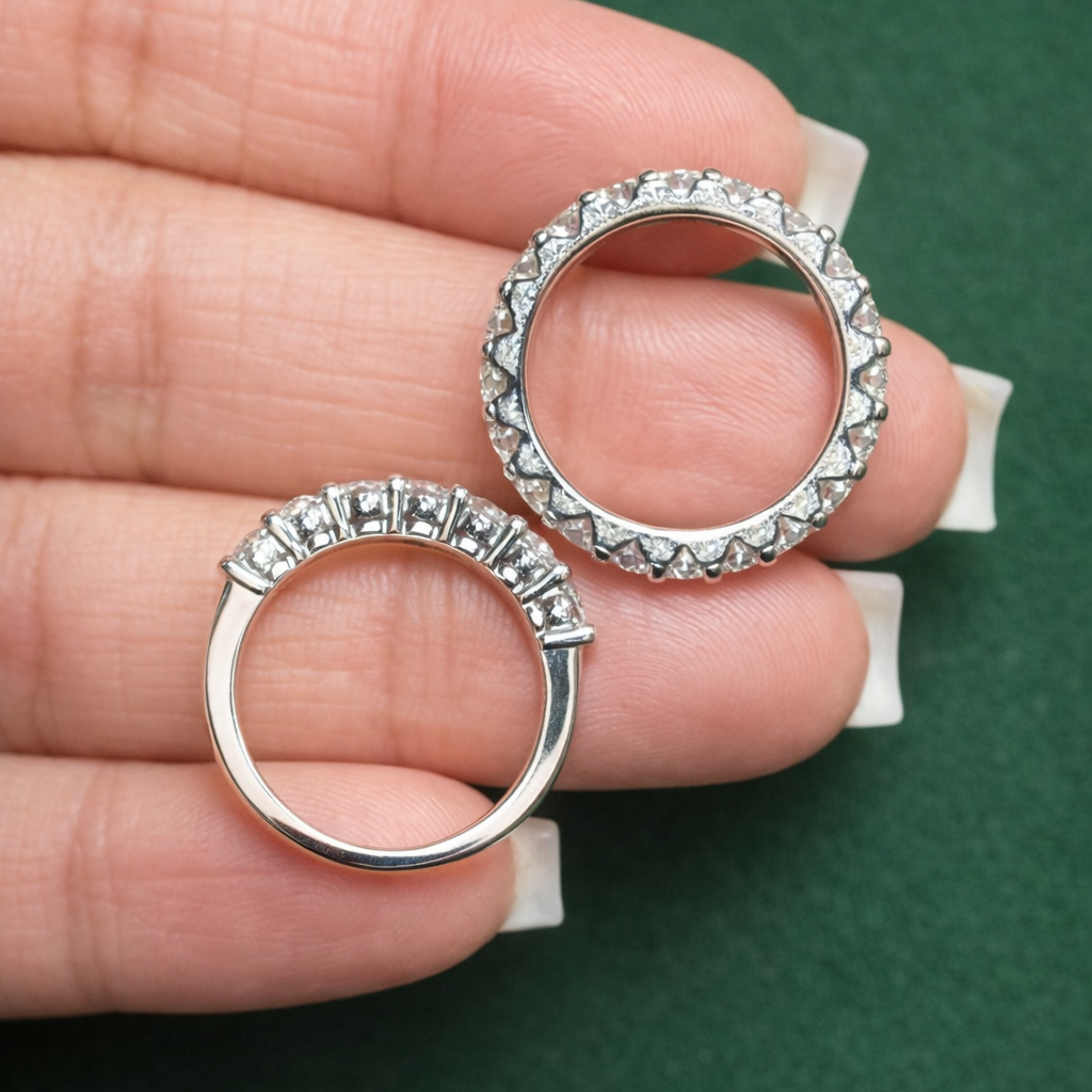 Moissanite Eternity Band – Sterling Silver