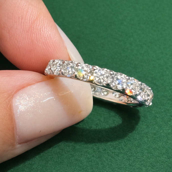 Moissanite Eternity Band – Sterling Silver