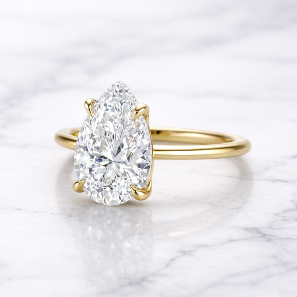The Ella Ring - Pear Cut
