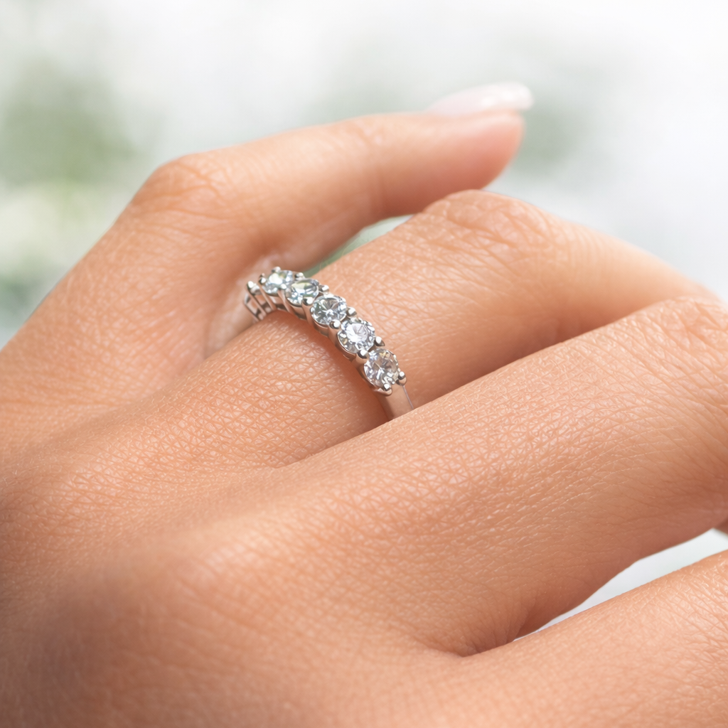 Seven-Stone Moissanite Band