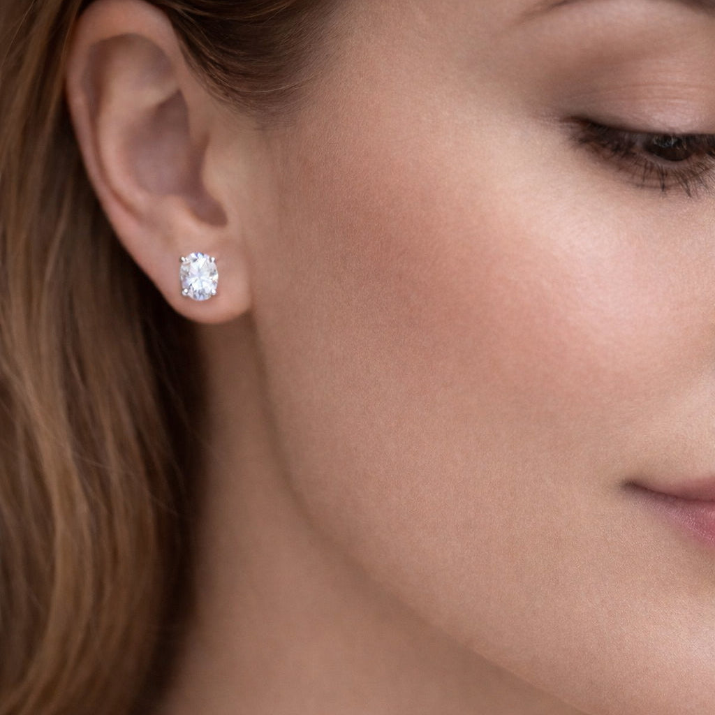 The Ella Oval Cut Studs-Lab Diamond